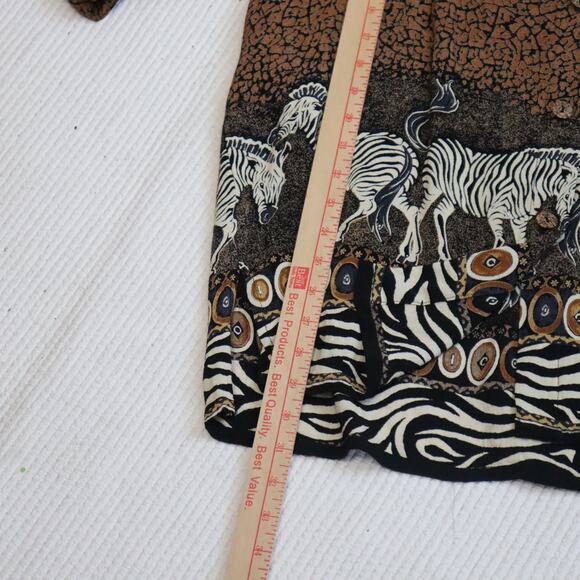 Vintage Mesmerize button up animal print blouse size 1X - Picture 4 of 7